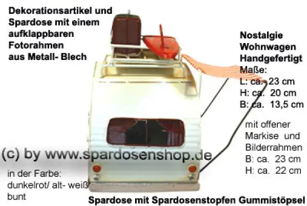 Nostalgie Wohnwagen dunkelrot D Nostalgie Wohnwagen dunkelrot D